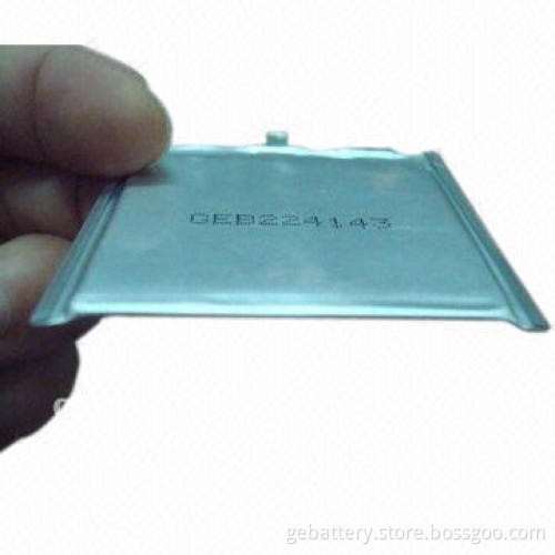 Lithium Polymer Battery with 3.7V Nominal Voltage and 65mAh Nominal Capacity